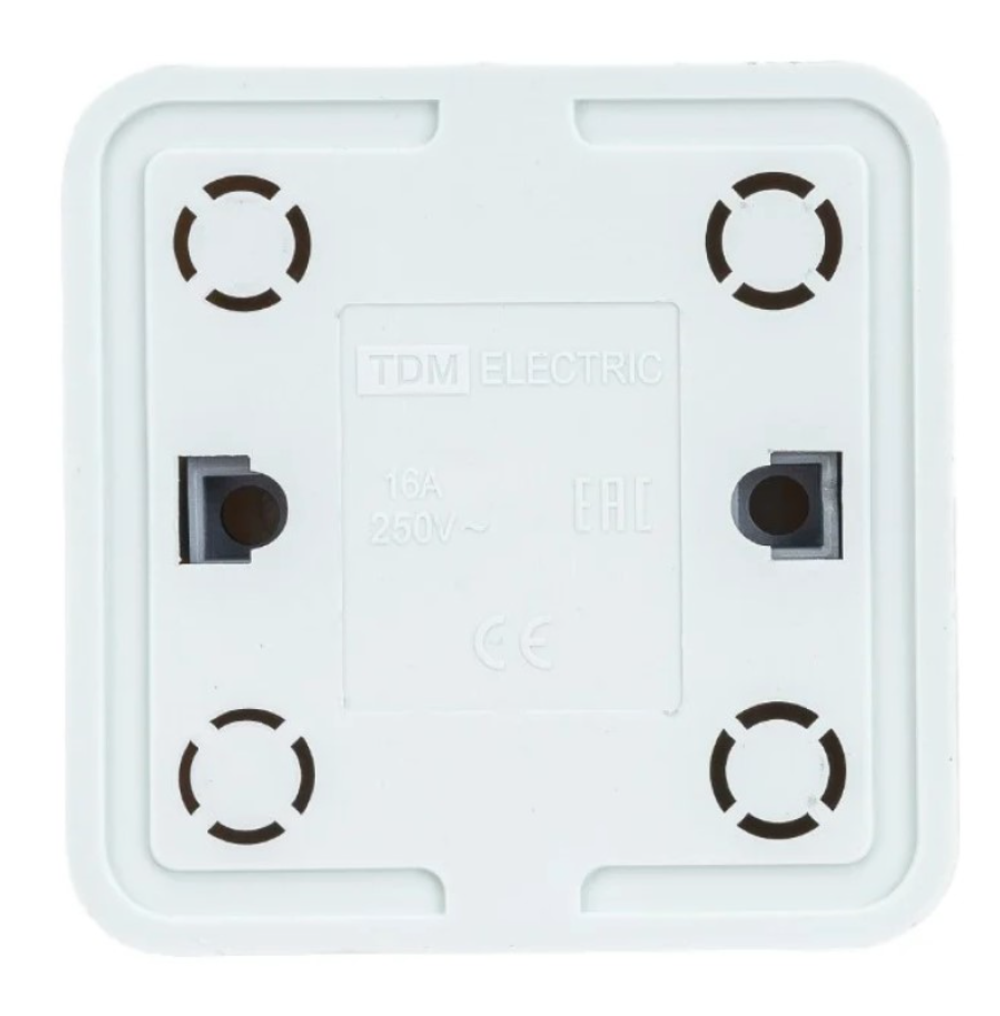 Розетка о/у Ладога SQ1801-0015, 1 гнездо, с/з, белая 164163