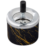 Пепельница бездымная "Domestico" металлическая, 9*12см, черный мрамор
