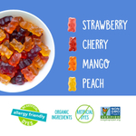 YumEarth, жевательные мишки без глютена, клубника, вишня, манго, персик, 10 порционных упаковок по 19,8 г (0,7 унции)