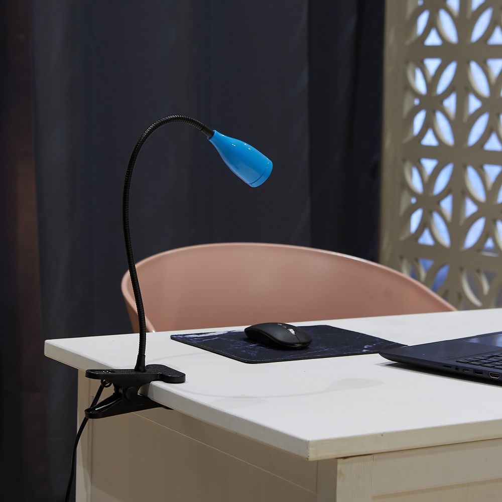 ULM-D501 4W-4000K BLUE Светильник настольный светодиодный прищепка. Механический выключатель. Синий. TM Uniel