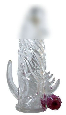 Закрытая прозрачная вибронасадка на пенис Crystal Sleeve Vibe - 12 см.