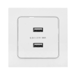 Стокгольм Механизм Розетки USB 2-местной 2,1А винтовые клеммы белый EKF PROxima