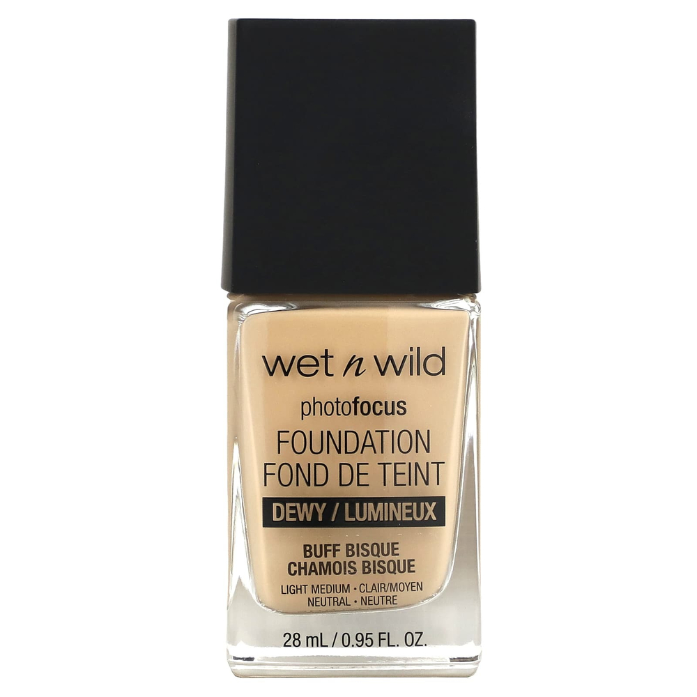 wet n wild, PhotoFocus Foundation, Dewy, бисквит, 28 мл (0,95 жидк. унц.)