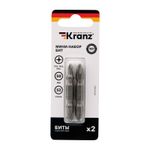 Мини-набор бит двухсторонних PH2xPH2, PH1xPH3-50 мм (2 биты на блистере) KRANZ