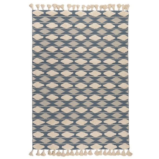 Ковер из хлопка синего цвета argyle из коллекции ethnic, 160х230 см