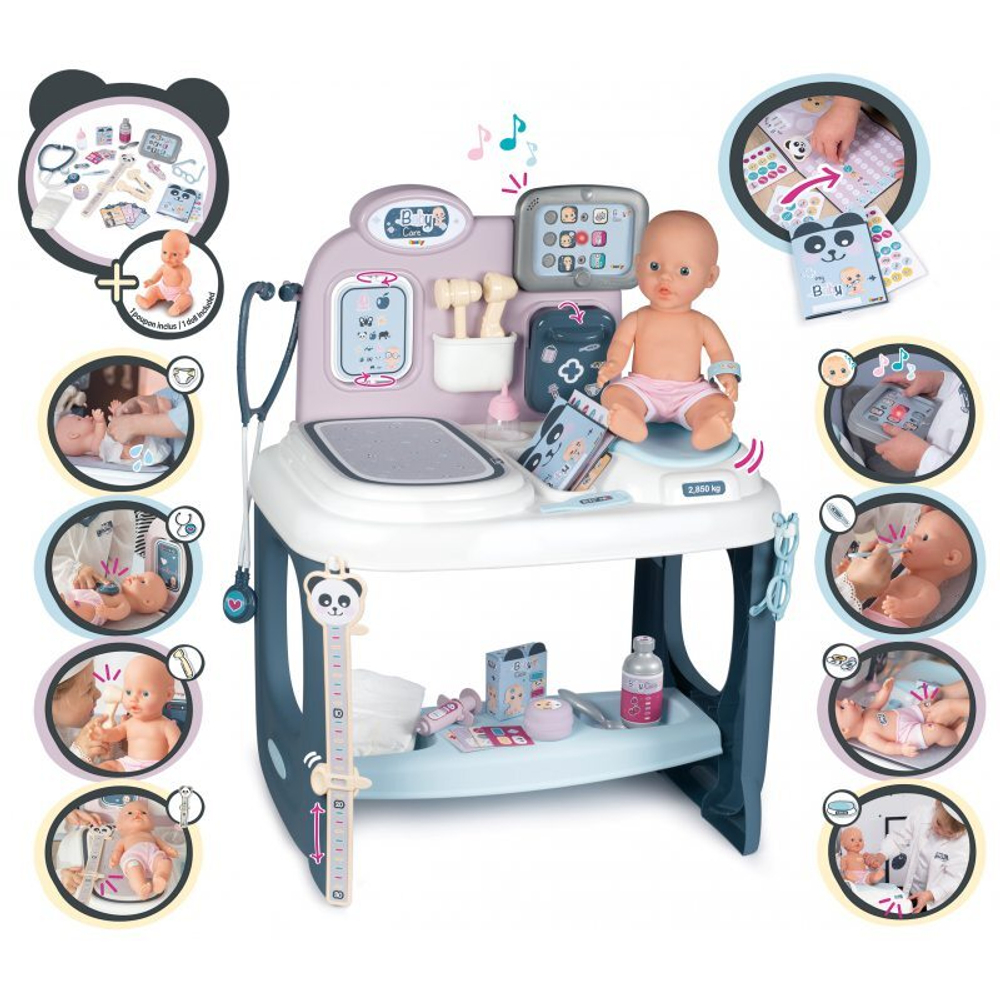 набор доктора Smoby Baby Care - Медицинский Центр, уход за пупсом + Кукла 240300