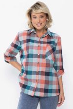 Рубашка Аланта НЬЮ (зелено-оранжевая) Б14038-18М LT Collection