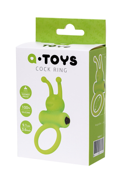 Эрекционное кольцо на пенис A-Toys by TOYFA Flik, силикон, зеленый, 9,1 см, Ø 3,1 см