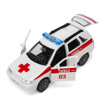 Модель ин. мет. "Lada 111. Скорая" 12см, открыв. двери и багажник, в коробка SB-16-67-A-WB (Технопарк)