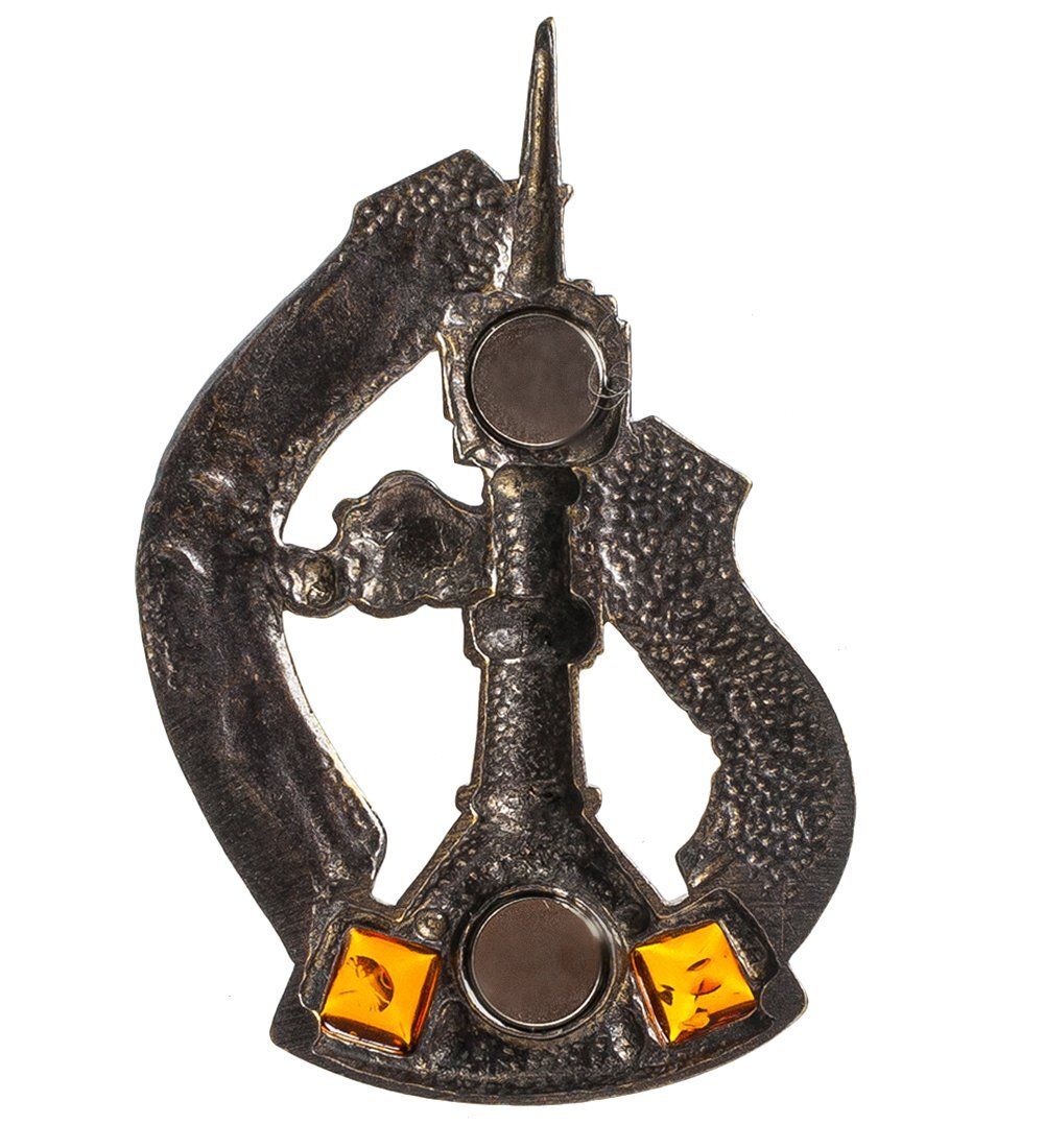 AM-1098 Магнит «Останкино» (латунь, янтарь)