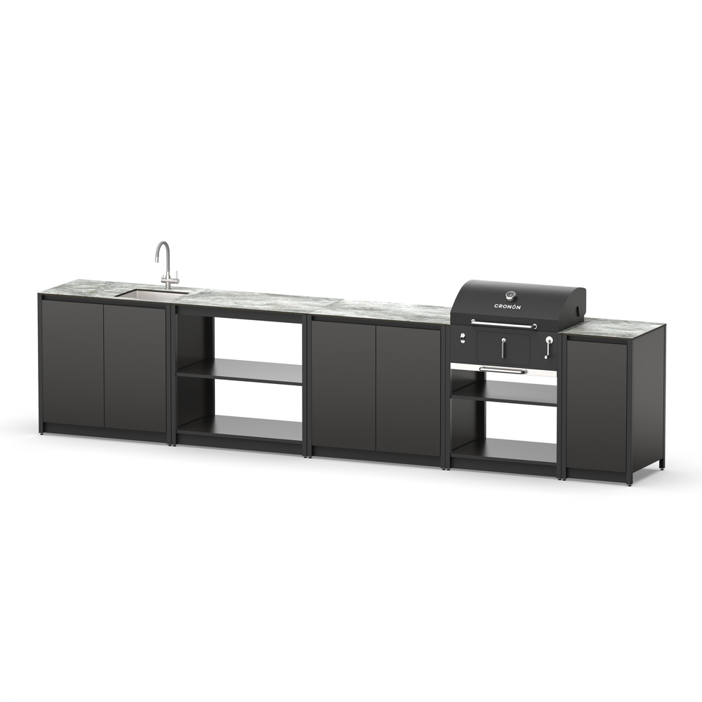 Барбекю комплекс Lounge F-114SB, 3.9 м, черный/серый каспий