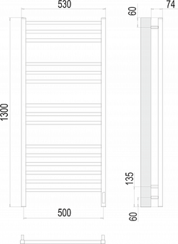 Полотенцесушитель Terminus Ватикан П15 500х1300 электро (sensor quick touch)