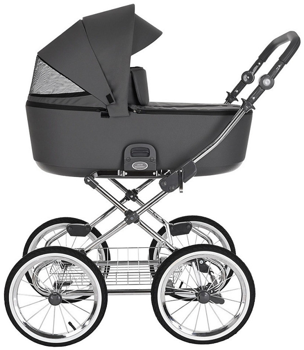 Детская коляска Roan Bass Next Classic d14 3 в 1 с автокреслом Avionaut Silver Black RCL253/1 Steel Grey