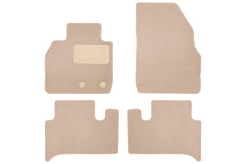Коврики в салон для RENAULT Scenic II АКПП 2003-2006, 2006-2009, универсал, 4 шт. (текстиль, бежевые) KLEVER04410922112KH