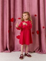 Платье "Малиновый десерт" в рубчик