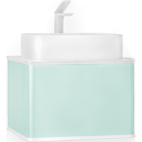 Тумба с раковиной Jorno Pastel 60 см Pas.01.58/P/BL бирюзовый бриз