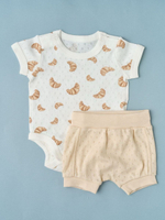 Боди "Круассаны" и шортики, Крем/бежевый