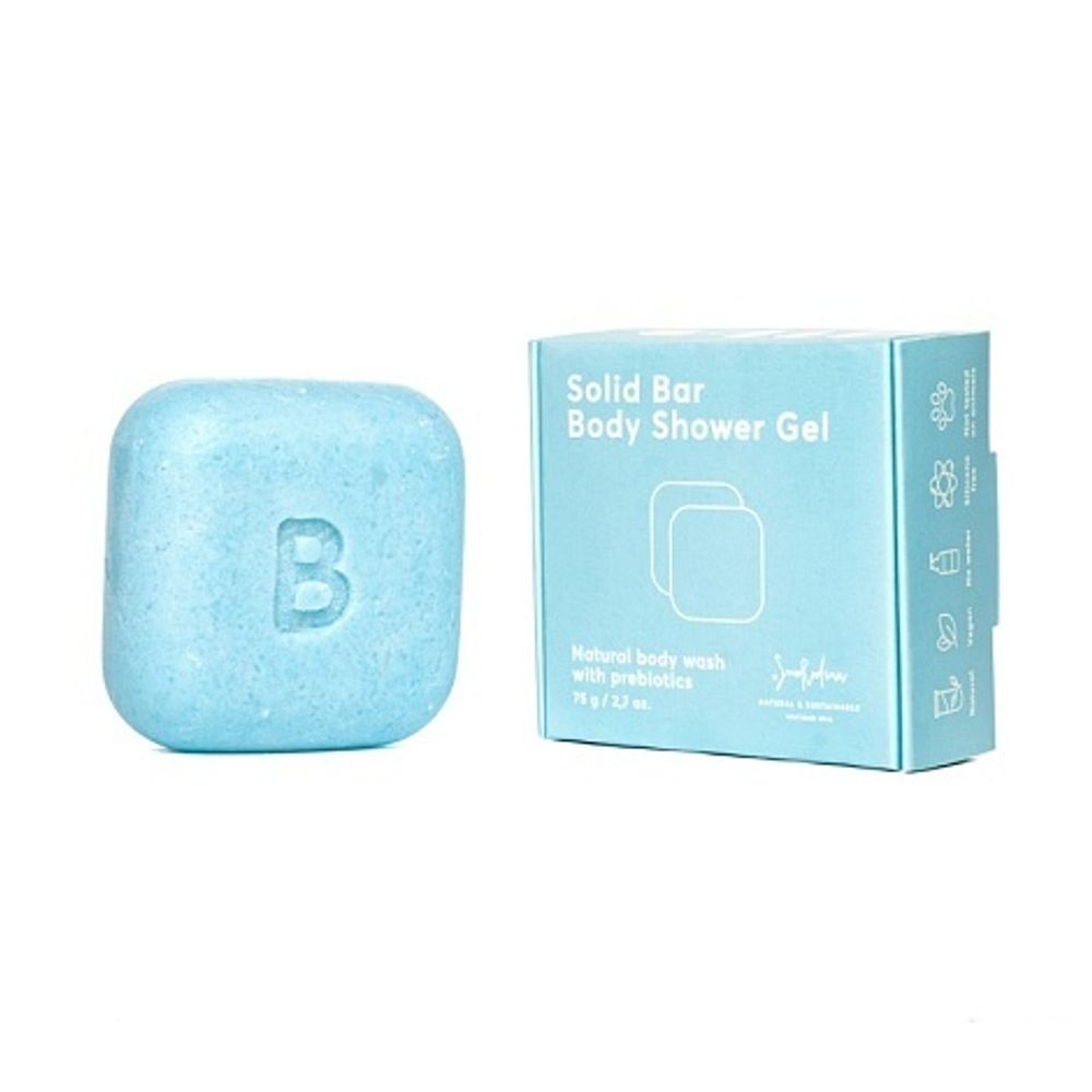 Твёрдый гель для душа с пребиотиками, 75 гр (Smorodina)