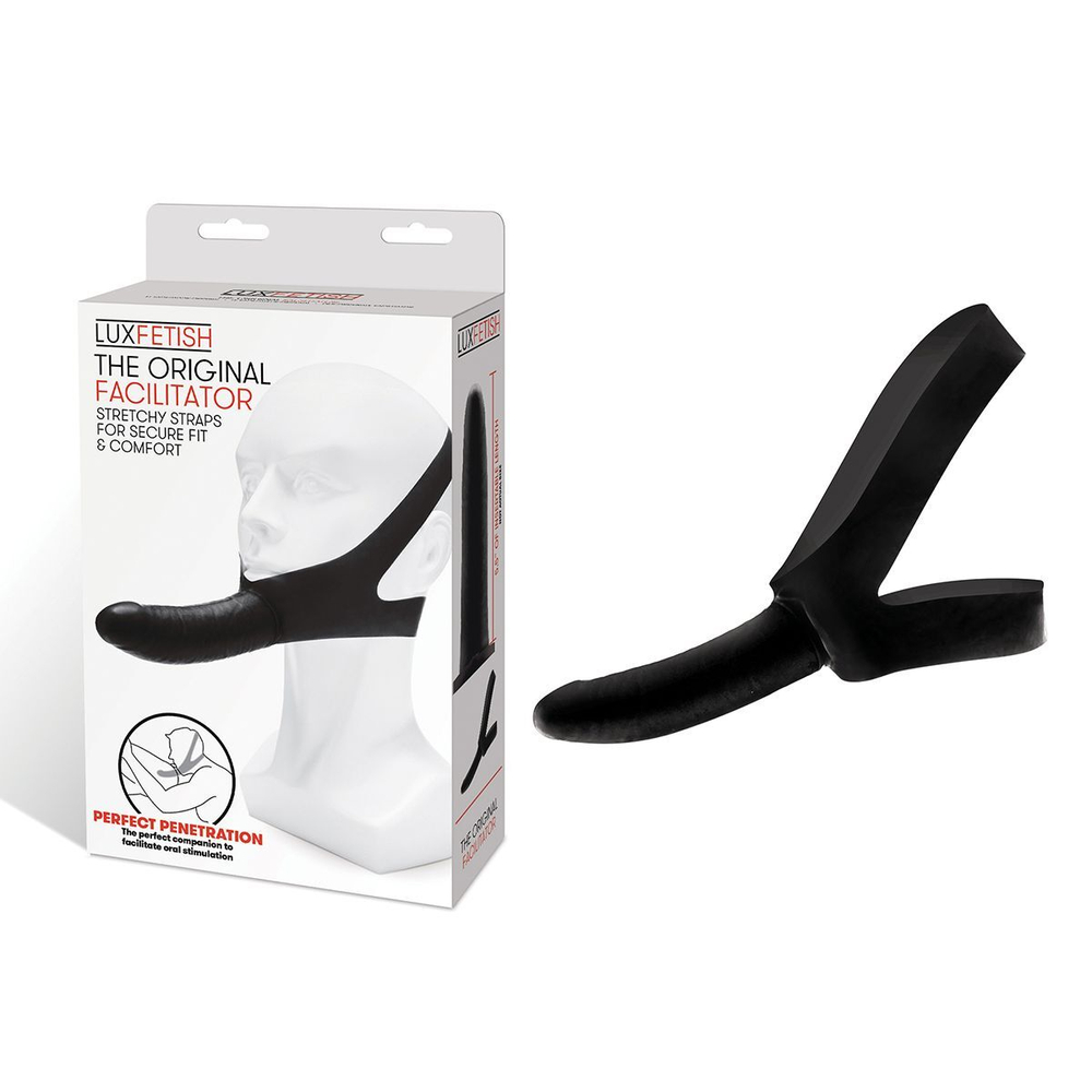 Черный фаллоимитатор с креплением на лицо The Original Facilitator - 14 см. (Цвет: черный)