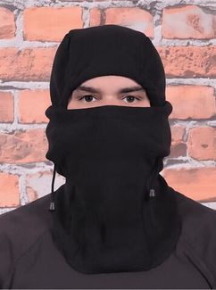 Тактическая зимняя балаклава флисовая Черный