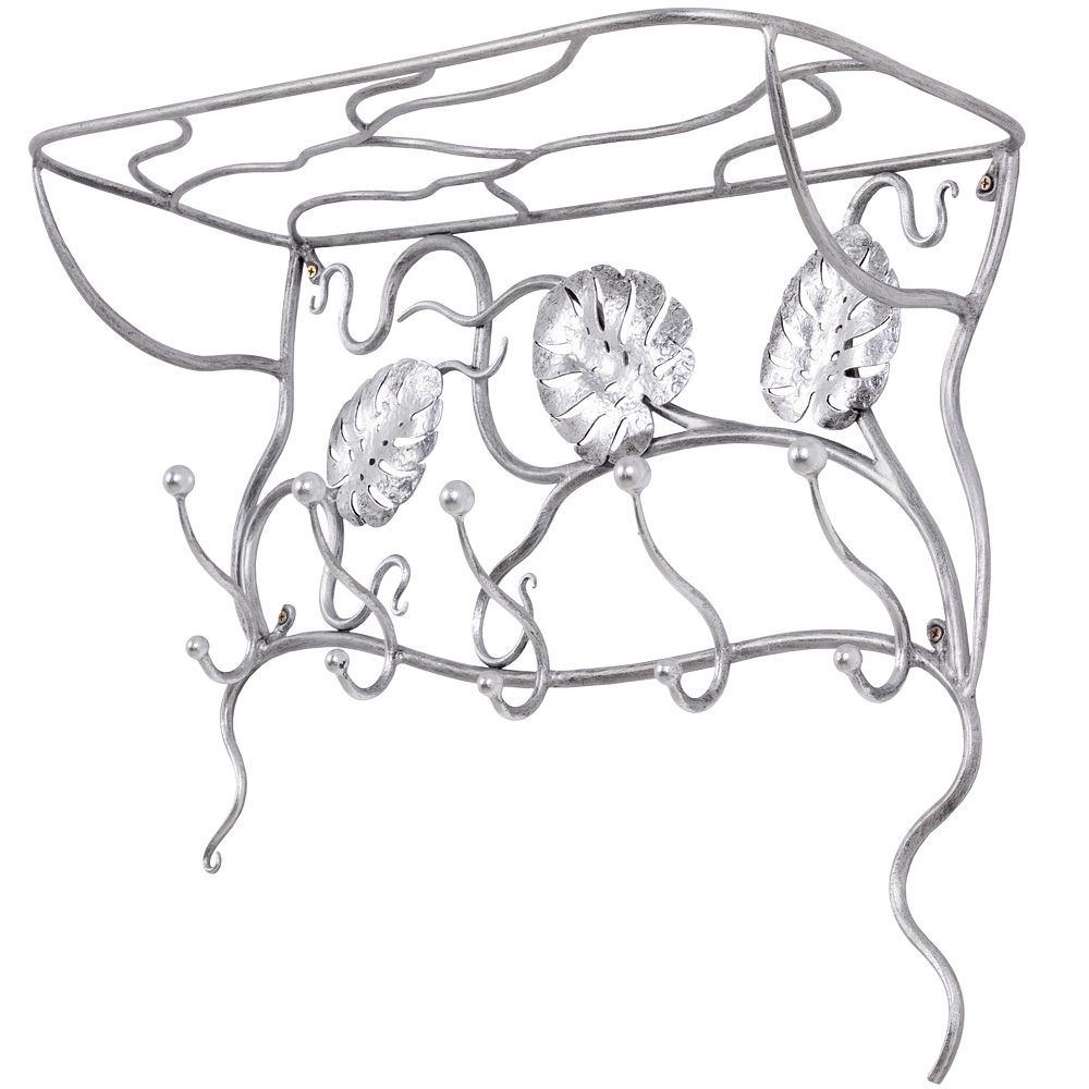 Вешалка настенная Monstera Deliciosa (Монстера) Античное серебро
