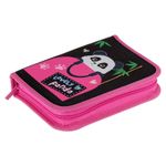 Пенал 1 отделение 200*140*40 Berlingo Lovely panda, откидная планка, полиэстер