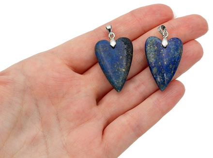 Подвеска "Сердце" 33мм из лазурита (в ассортименте)