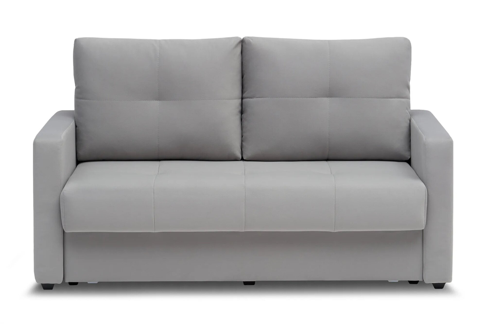 Диван Отто, шагающая еврокнижка, велюр, серый