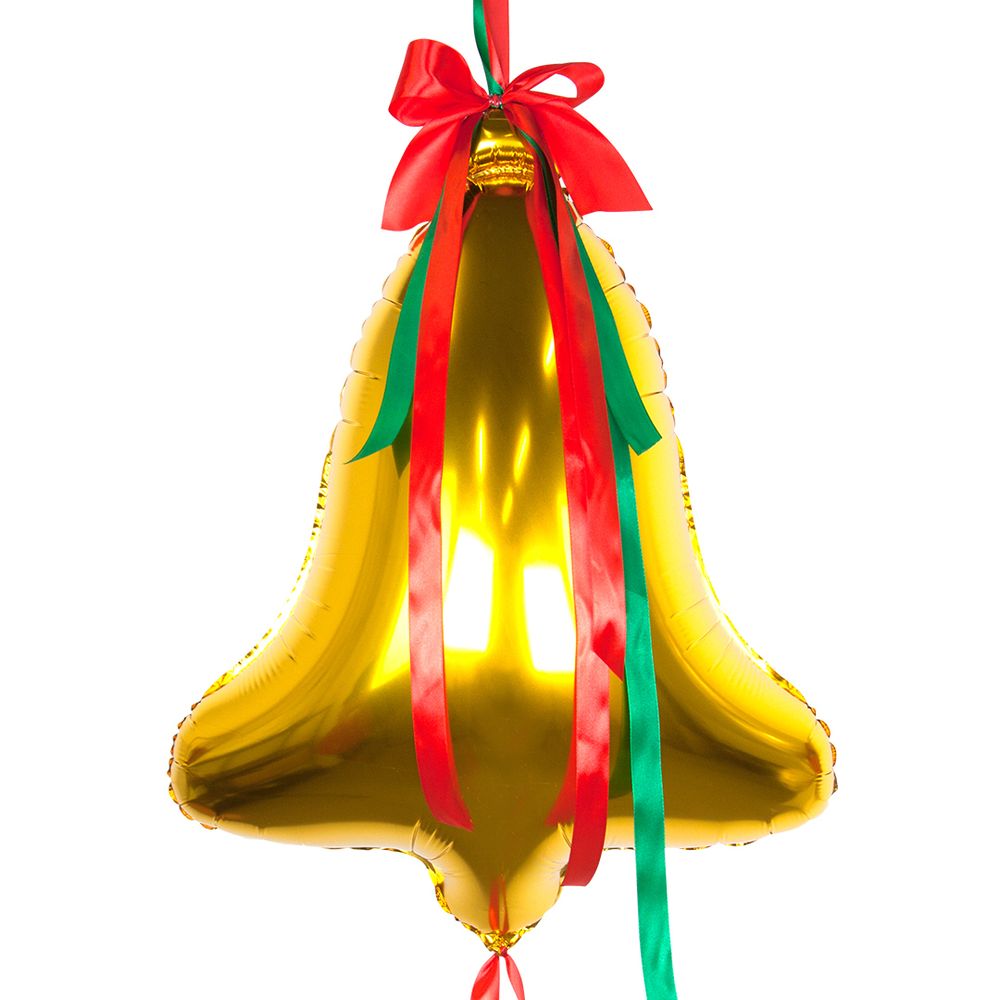 Шар (32''/81 см) Фигура, Колокольчик, Золото, 1 шт. в упак.