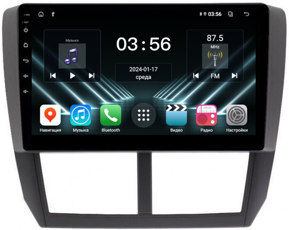 Магнитола для Subaru Forester 3 (SH) 2008-2013, Impreza GH, GE - FarCar DX062M монитор 9" IPS на Android 13, 4+64Гб, CarPlay