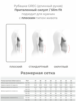 Сорочка GREG Slim fit 720/139/LV/ZV "База"