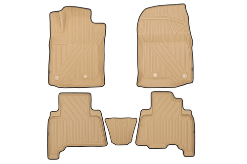 Коврики KVEST 3D в салон LEXUS GX, 2013-, 5шт. (полиуретан, бежевый, черный) KVESTLEX00004KB