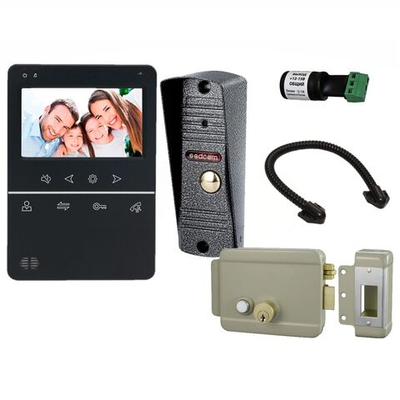 Комплект видеодомофона (БЕЛЫЙ) 4.3" для дома с электромеханическим замком на калитку