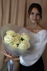 Букет № 441 Белые французские розы 9 шт.