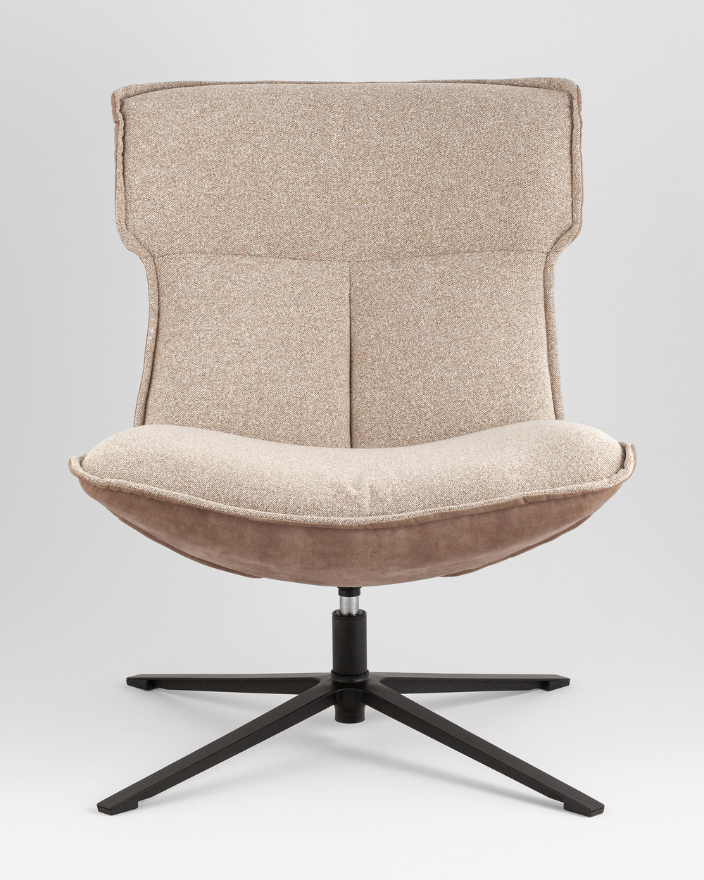 Кресло лаунж Sway бежевый с коричневым