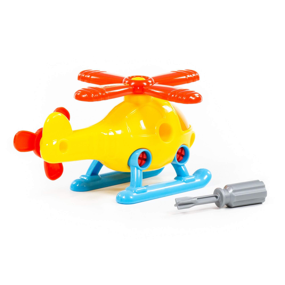 Конструктор -транспорт ВЕРТОЛЕТ 16 элементов в сеточке арт. 76663 ПОЛЕСЬЕ