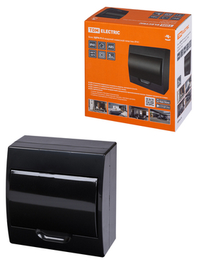 Бокс ЩРН    -П-8 модулей навесной пластик IP41, Антрацит TDM  SQ0901-0902