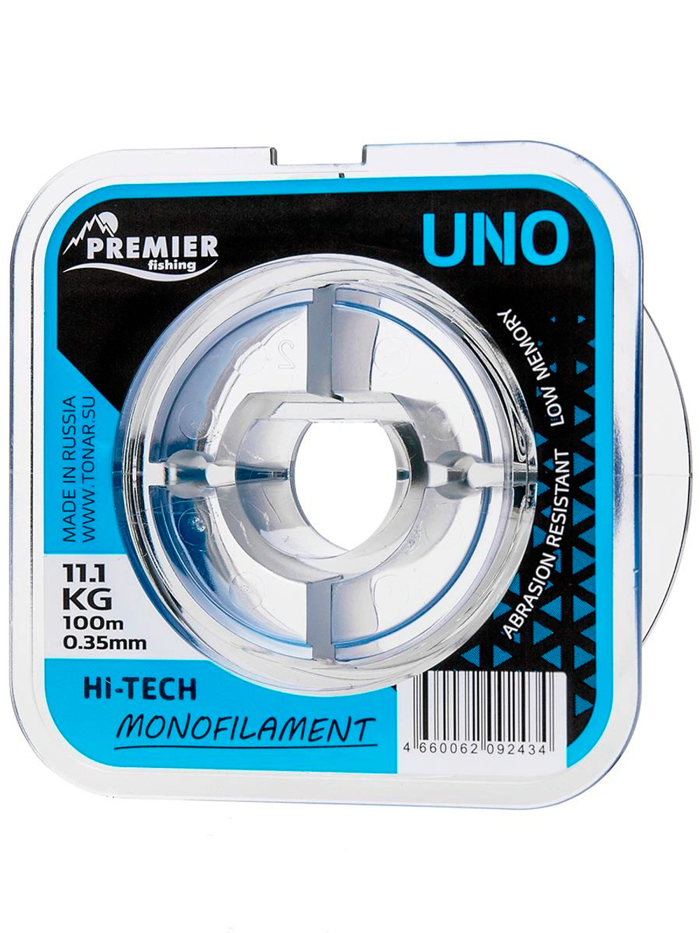 Леска для рыбалки Premier Fishing UNO Blue Nylon 0,35mm, 5 штук по 100м (PR-U-B-035-100)