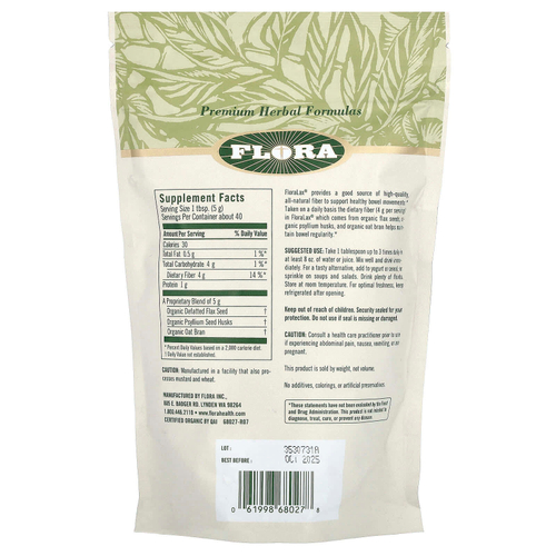 Flora, Certified Organic FloraLax, органический продукт, 198 г (7 унций)