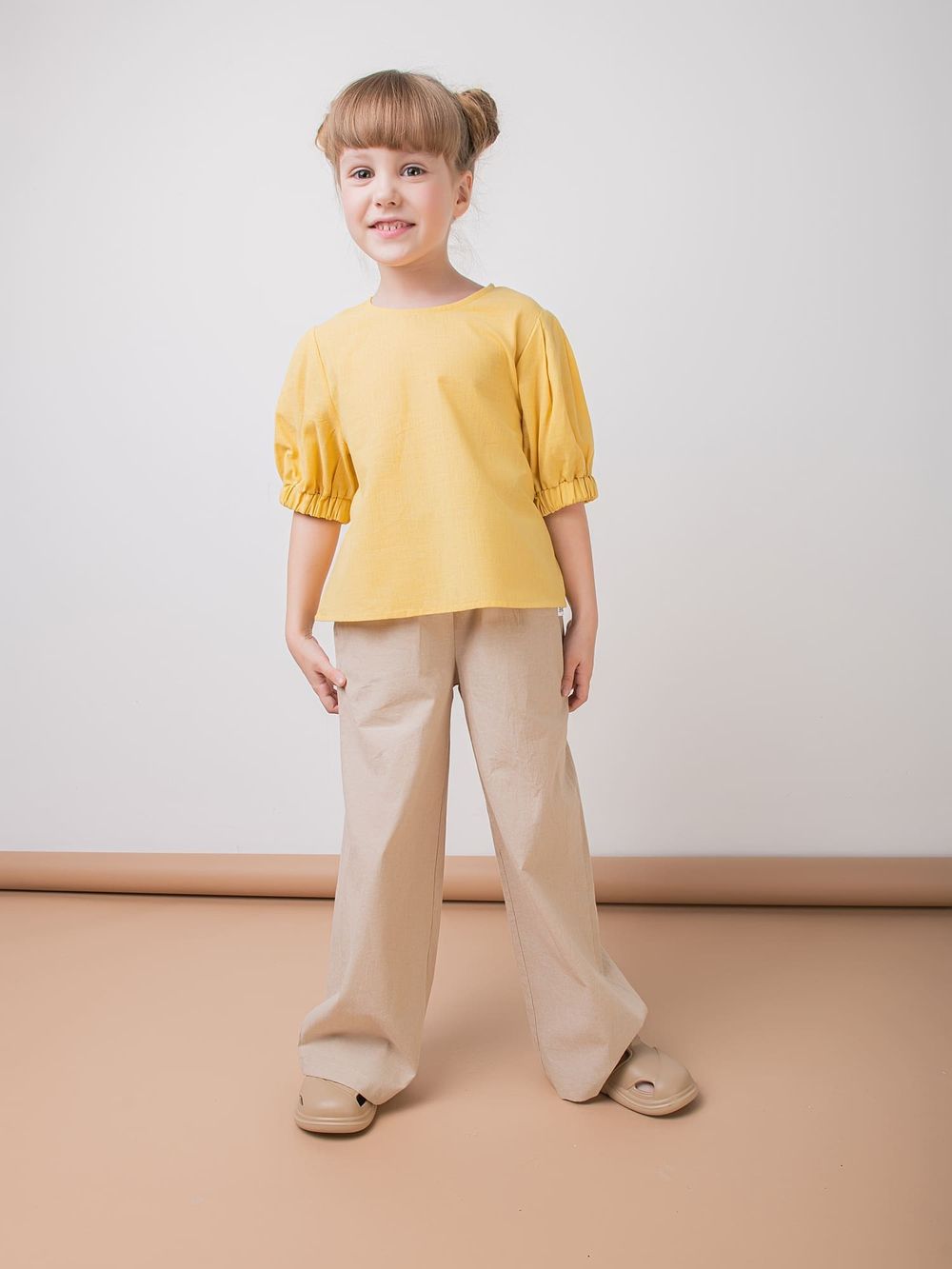 Брюки палаццо хлопковые "Песок"