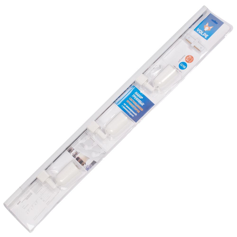 UBL-Q392 GU10/K WHITE SET31 Светильник-прожектор трековый, в составе набора из 3шт, на шинопроводе 1м, с коннектором. Под лампу GU10. Корпус белый. ТМ