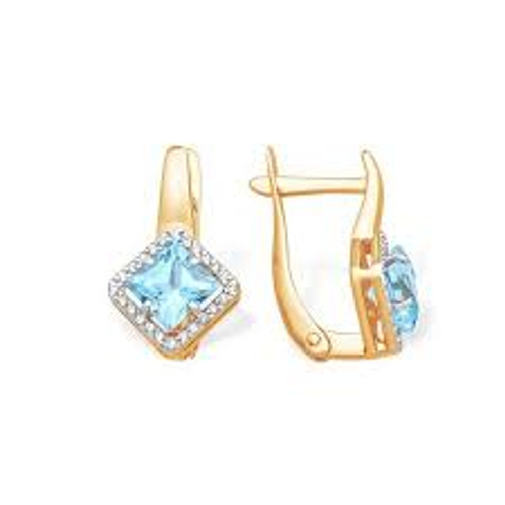 Серьги из золота с топазами