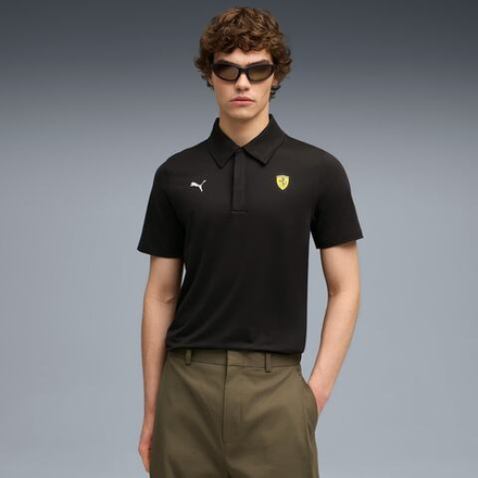 PUMA X SCUDERIA FERRARI МУЖСКАЯ РУБАШКА-ПОЛО ИЗ ТКАНИ CLOUDSPUN , ЧЕРНЫЙ