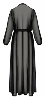 Соблазнительный длинный пеньюар Zinnia (Размер: XXL-XXXL) (Цвет: черный)