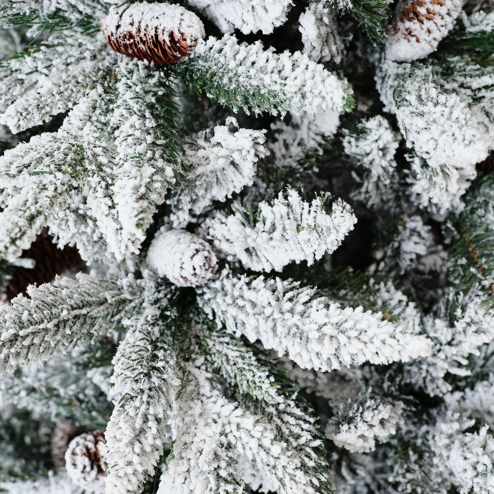 Заснеженная елка с шишками «ile Grande» (Литая+пвх) 270 см / 2,7 м