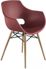 Кресло пластиковое Papatya Opal Wox Pro Beech, натуральный, кирпично-красный