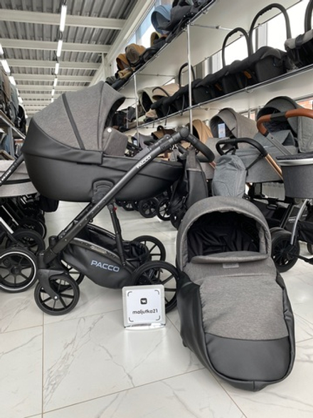 Коляска  PACCO (2 в 1) (RIKO BASIC) 04 Carbon (темно-серый-черный)