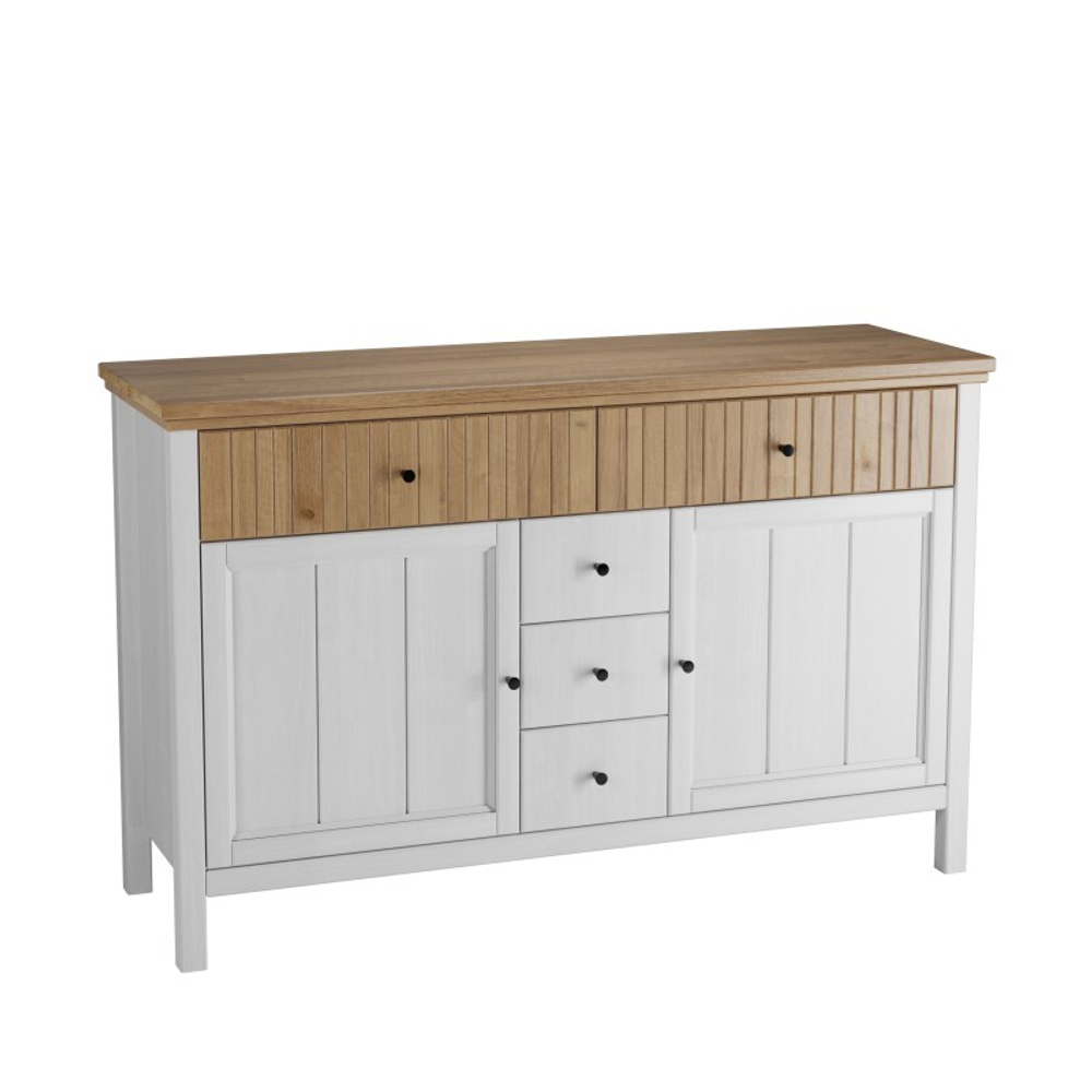 Тумба «Сканди» 2 глухие двери и ящики белый/антик