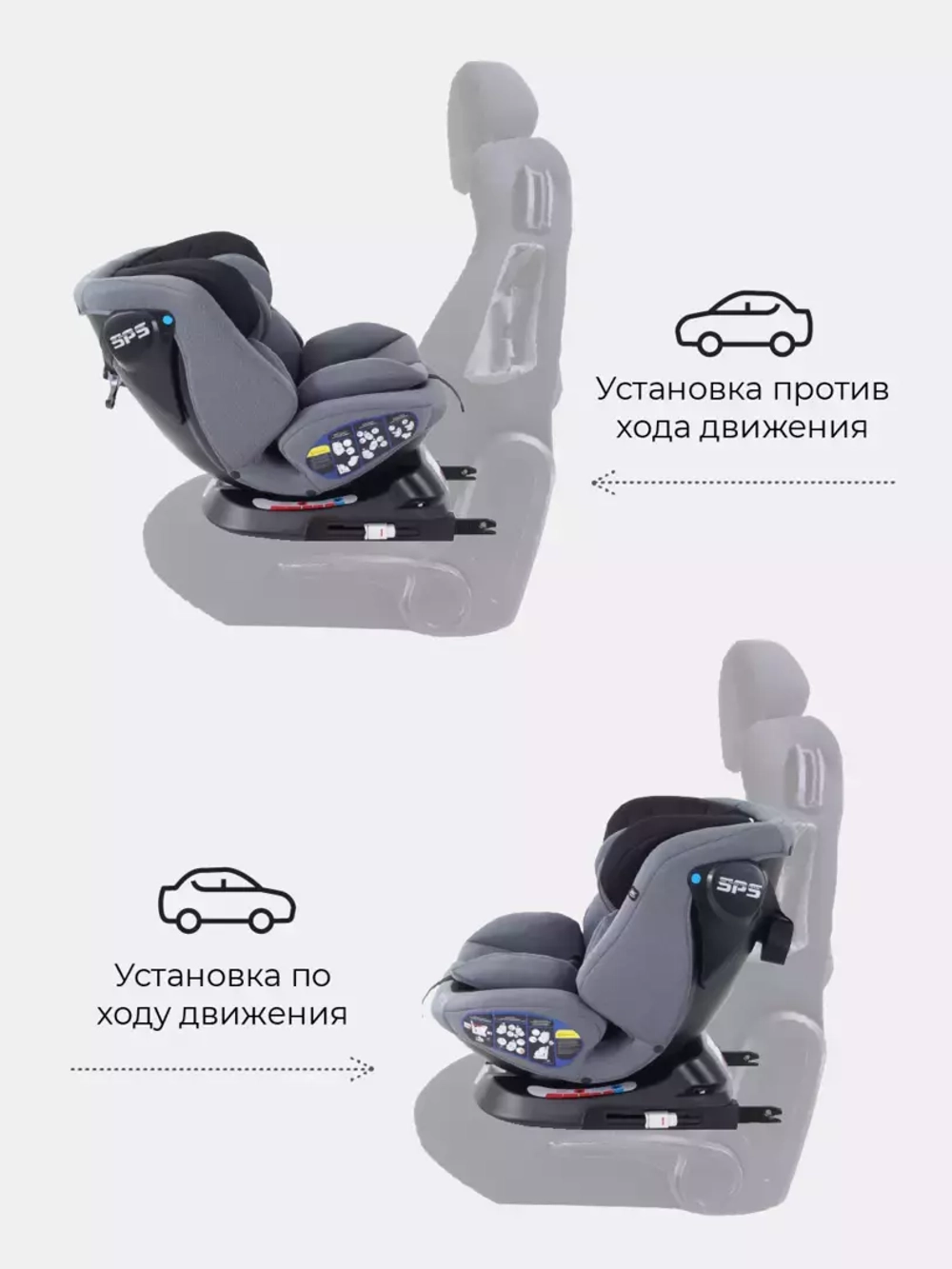 Автокресло RANT UB619 "NITRO" isofix Grey группа 0+-1-2-3  (0-36 кг)