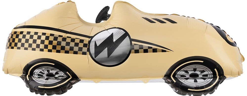 К Шар (43"/109 см) Фигура, Ретро Гоночная машина, Крем, Без уп